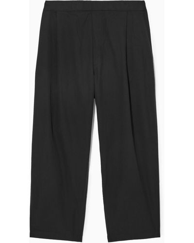 COS Wide-leg Elasticated Trousers - Black