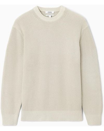 COS Stone-washed Knitted Sweater - Natural