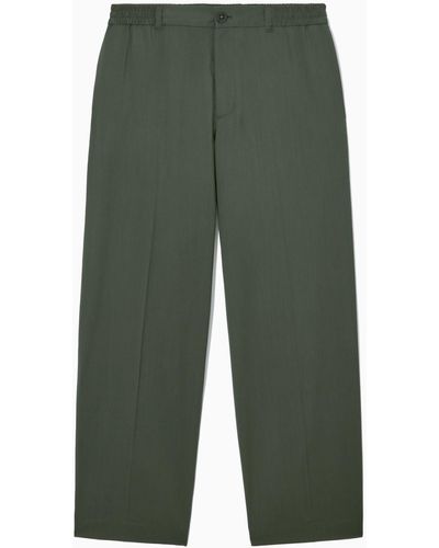 COS Straight-leg Relaxed Wool Pants - Green