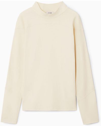 COS Long-sleeved Mock-neck Top - White