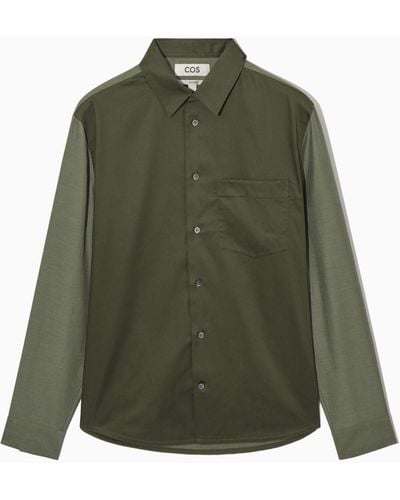 COS Colour-block Tailored Shirt - Relaxed - Green
