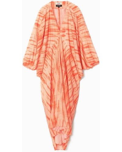 COS Oversized Silk Kaftan Dress - Orange