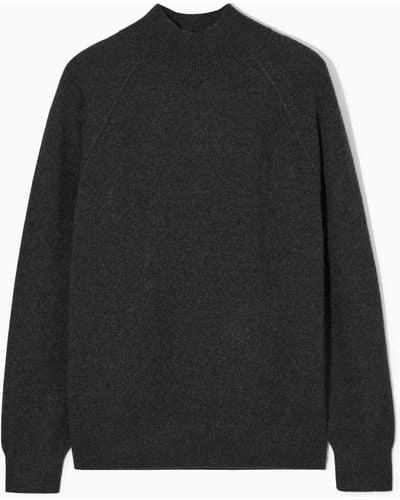 COS Pure Cashmere Funnel-neck Sweater - Black