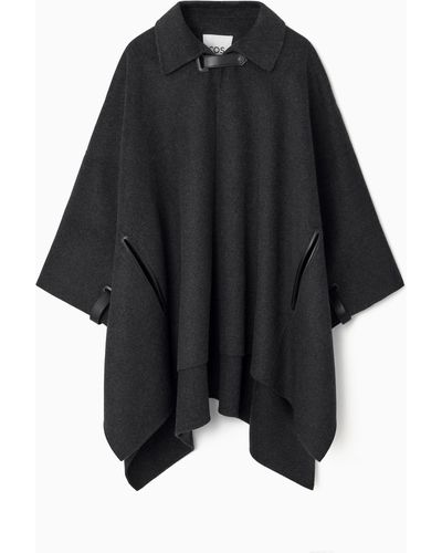 COS Double-faced Wool Cape - Black