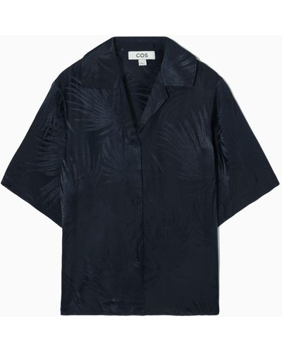 COS Silk-blend Jacquard Shirt - Blue