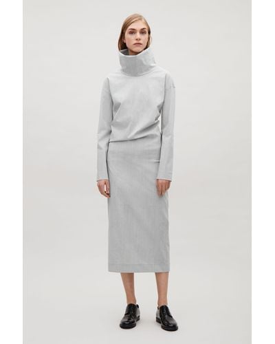 COS Oversized High-neck Dress - Gray