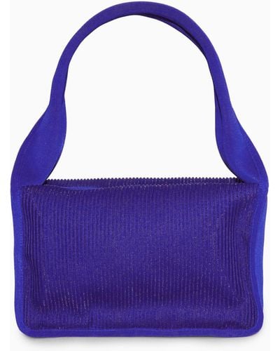 COS Ribbed Shoulder Bag - Neoprene - Purple