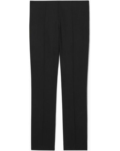 COS Low-rise Bootcut Wool-crepe Pants - Black