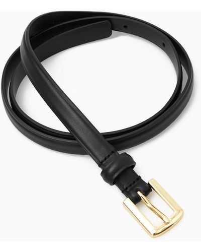COS Skinny Leather Belt - Black