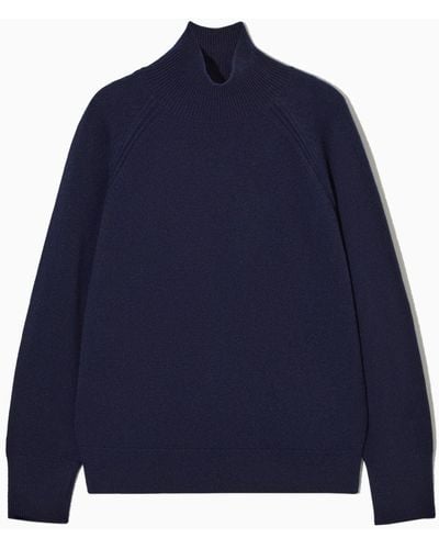 COS Pure Cashmere Turtleneck Sweater - Blue