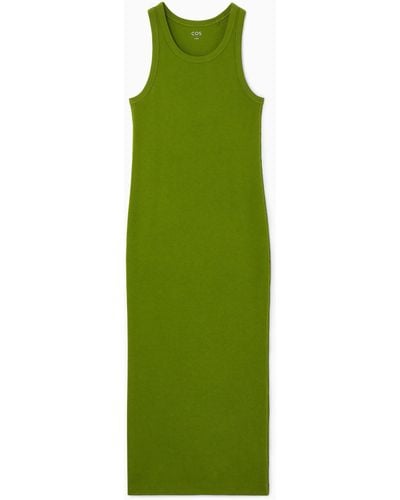 COS Ribbed Tube Dress - Green