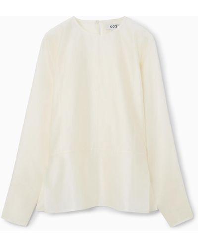 COS Open-sleeve Blouse - White