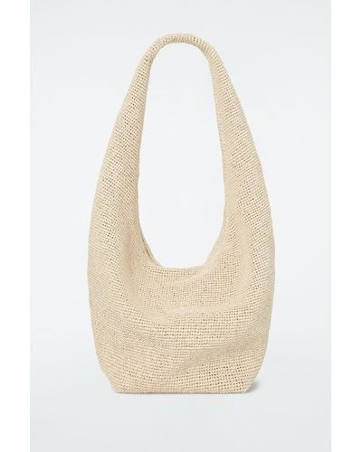 COS Oversized Sling Bag - Raffia - White