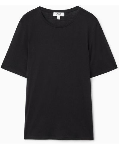 COS Short-sleeve Knitted T-shirt - Black