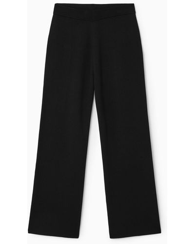 COS Double-faced Knitted Pants - Black