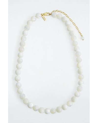 COS Beaded Pearl Necklace - White