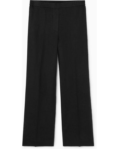 COS Wide-leg Tailored Linen Pants - Black