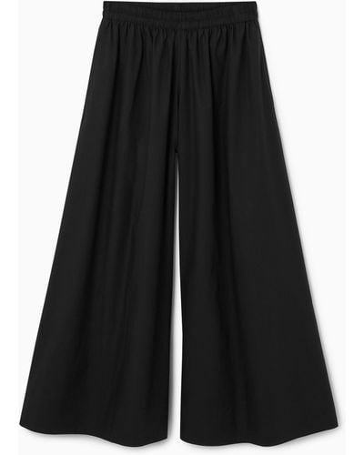 COS Gathered Wide-leg Trousers​ - Black