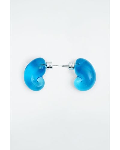 COS Glass Shell Earrings - Blue