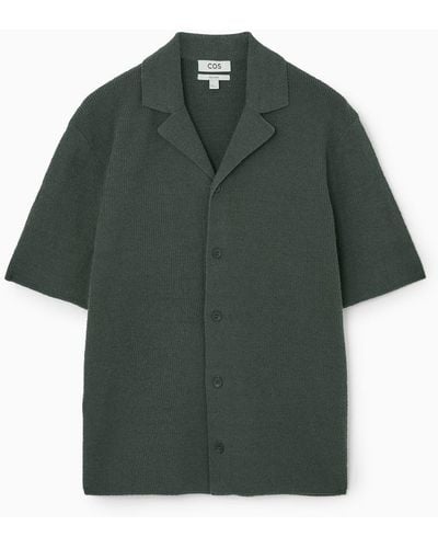COS Short-sleeved Bouclé-knit Shirt - Green