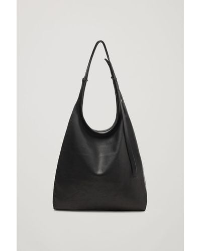 COS Leather Shopper Bag - Black