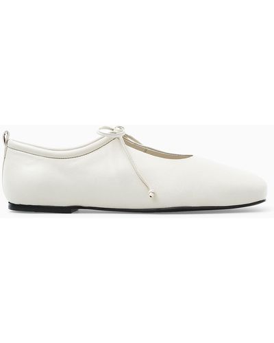 COS Lace-up Ballet Flats - White