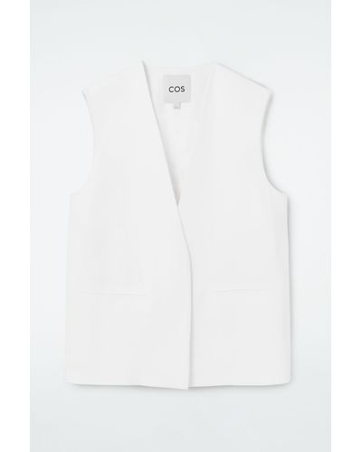 COS Clean Wrap-front Waistcoat - White