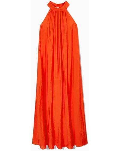 COS Halterneck Maxi Dress - Red