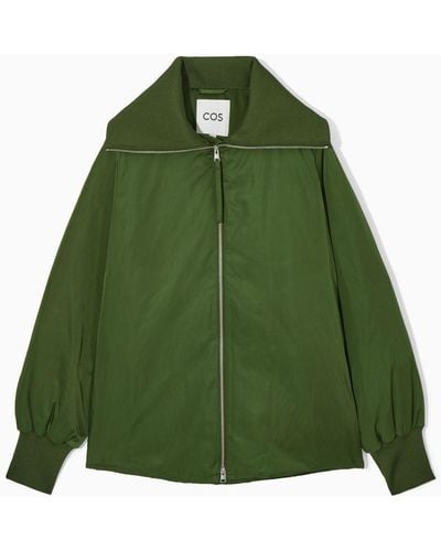 COS Ribbed-collar Puffer Jacket - Green