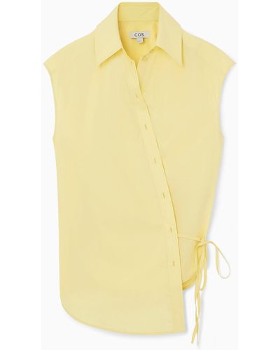 COS Oversized Sleeveless Wrap Shirt - Yellow