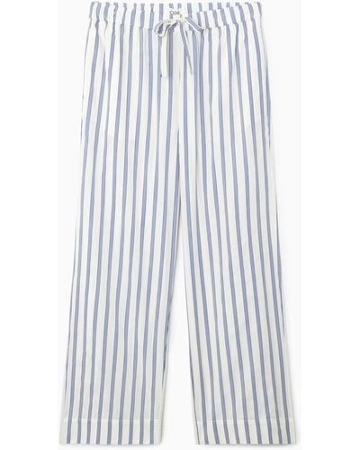 COS Striped Poplin Pyjama Trousers - White