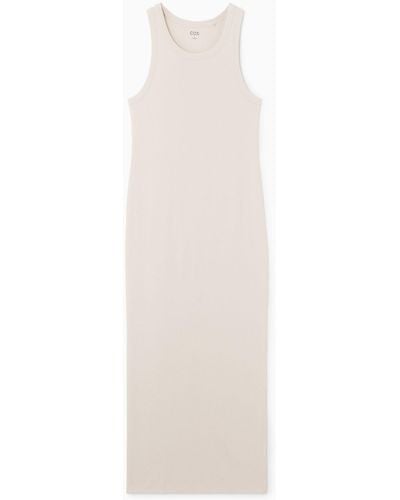 COS Ribbed Tube Dress - White