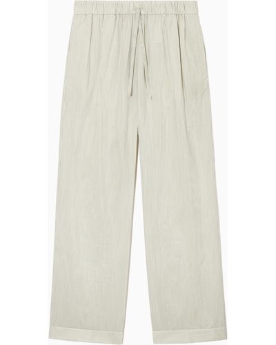 COS Striped Silk Pyjama Trousers - White