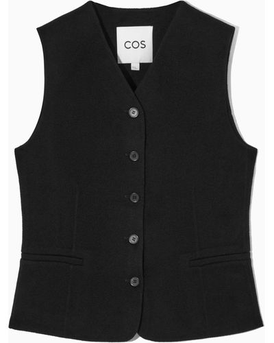 COS Double-faced Wool Vest - Black
