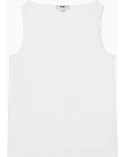 COS Boat-neck Tank Top - White