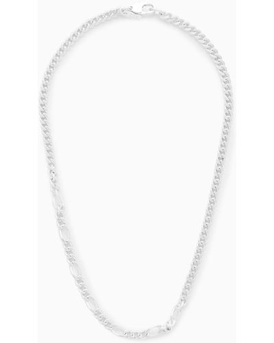 COS Contrast-chain Necklace - White