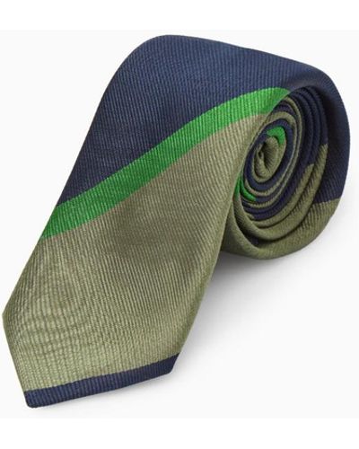 COS Striped Pure Silk Tie - Green