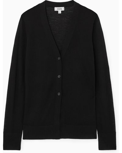 COS V-neck Wool Cardigan - Black