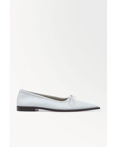 COS The Leather Ballet Flats - White