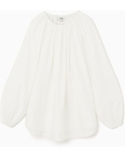 COS Oversized Off-the-shoulder Blouse - White