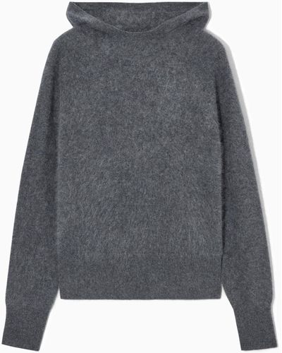 COS Textured Pure Cashmere Hoodie - Gray