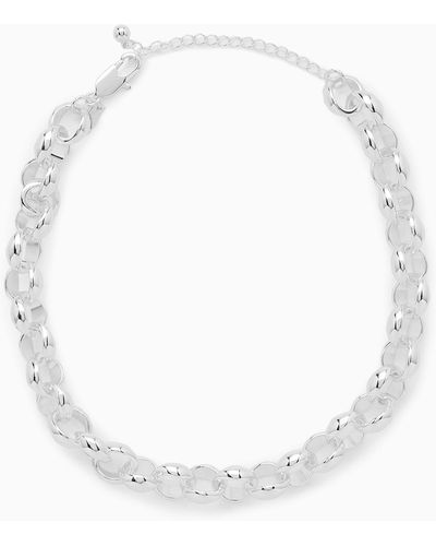 COS Chunky Chain Necklace - White