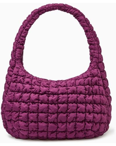 COS Oversized Quilted Crossbody - Purple