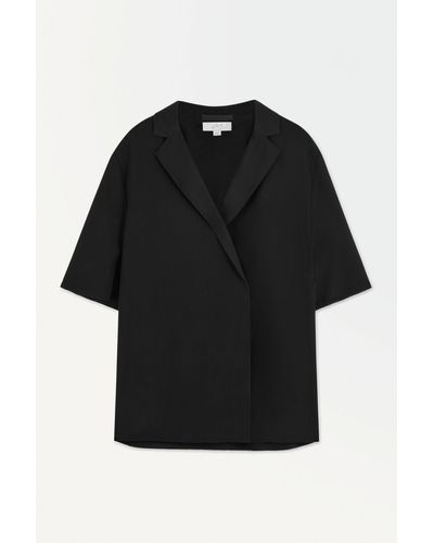 COS The Silk Blazer Shirt - Black