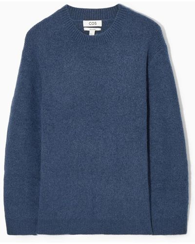 COS Strukturierter Pullover Aus Woll-mix - Blau