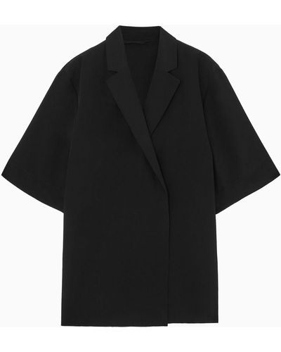 COS Short-sleeved Silk Blazer - Black