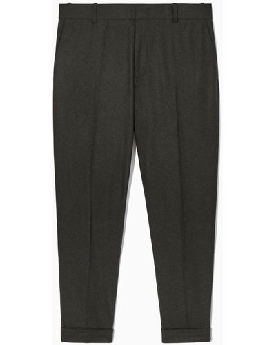 COS Turn-up Tapered Wool Pants - Gray