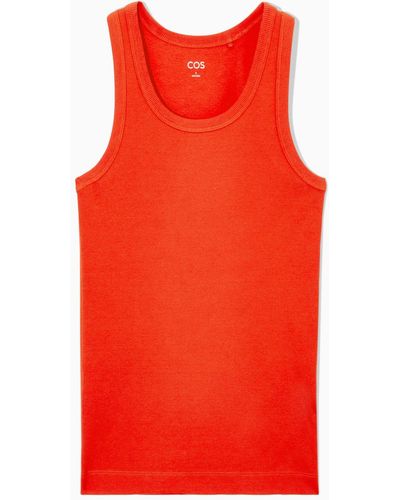 COS Ribbed Tank Top - Red