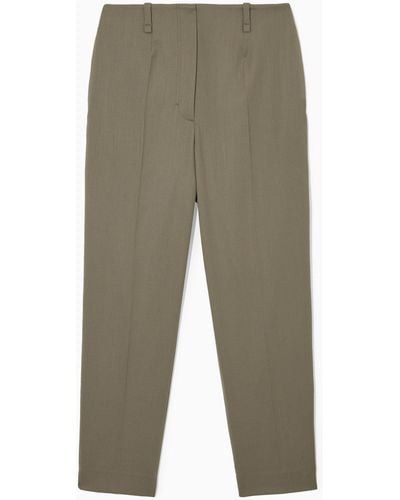 COS High-waisted Wool-blend Pants - Green