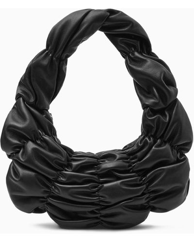 COS Ripple Shoulder Bag - Leather - Black